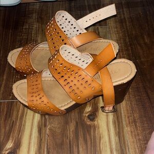 Altar'd State Brown Strappy Heels